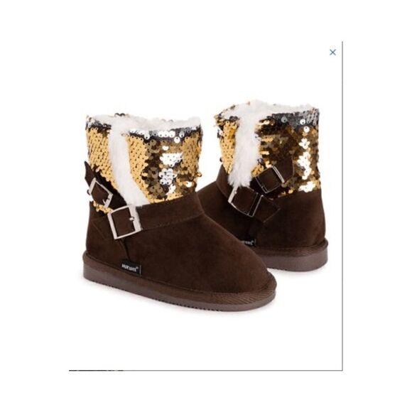 NEW MUK LUKS | Chocolate & Tan Alyx Boot - Girls - Picture 1 of 3